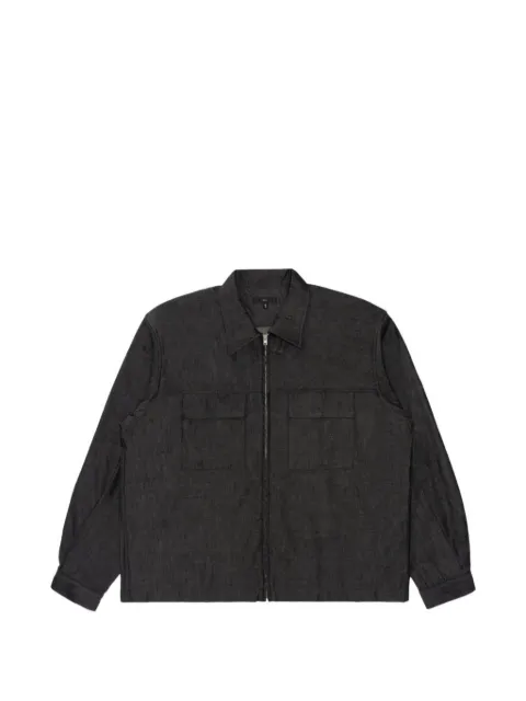 Lady White Co. Joliet chambray shirt Black LWSH402