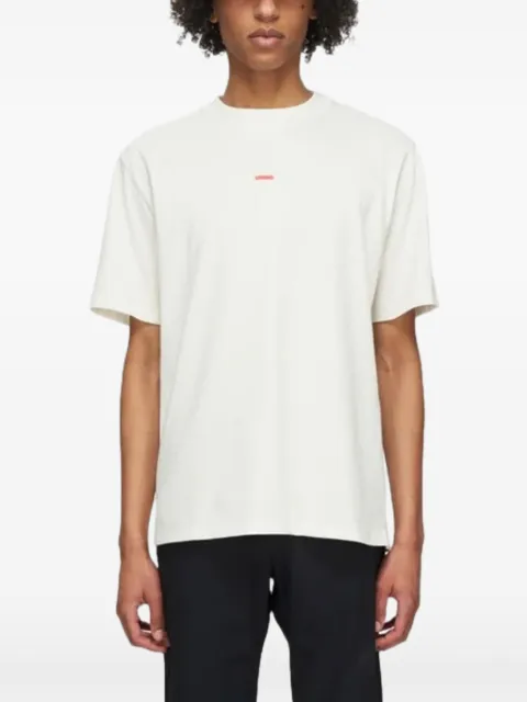 UNNA heart-print logo-print T-shirt White TP003C002M
