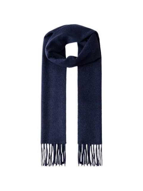 Hackett London fringed cashmere scarf Blue HM0400108