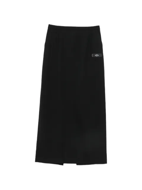 Maison MIHARA YASUHIRO logo-patch maxi skirt Black B16SK233