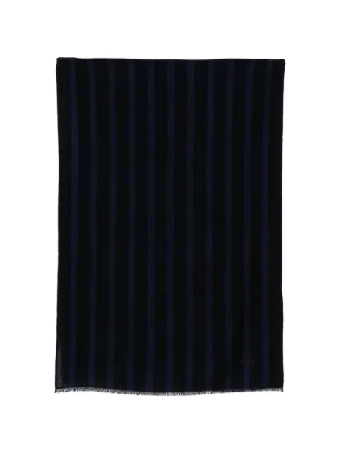 Brioni vertical-stripe frayed scarf Blue O3UD00OEA904041