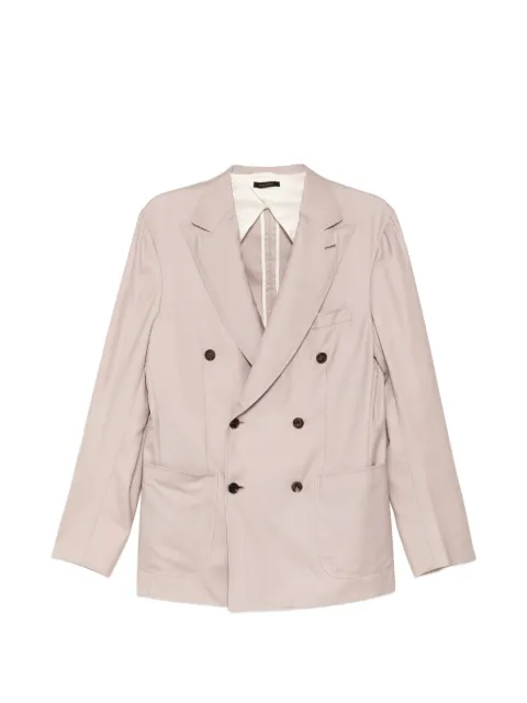 Brioni double-breasted peak-lapel jacket Pink RGFD6MOA3065700