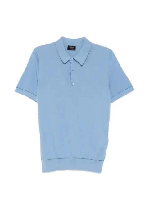 Brioni Sea Island piqué cotton polo shirt Blue UMR20OP0K154741