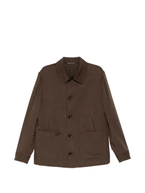Brioni silk buttoned-cuff jacket Brown SGR90LPD43T2929