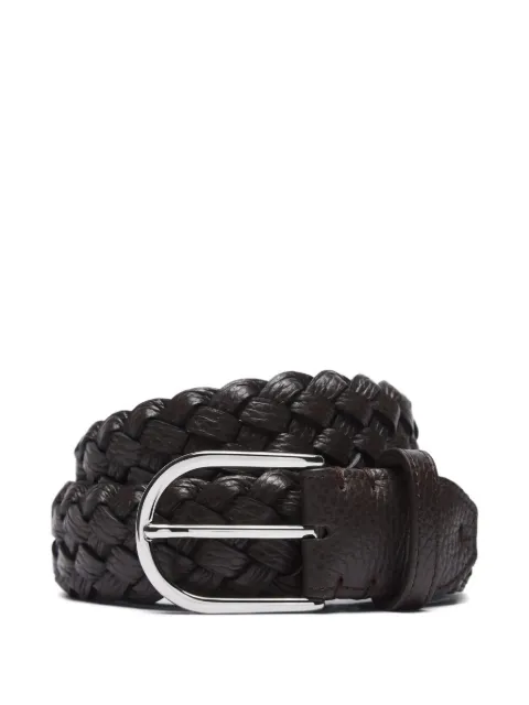 Brioni braided leather belt Brown OBMD0LPD7342000