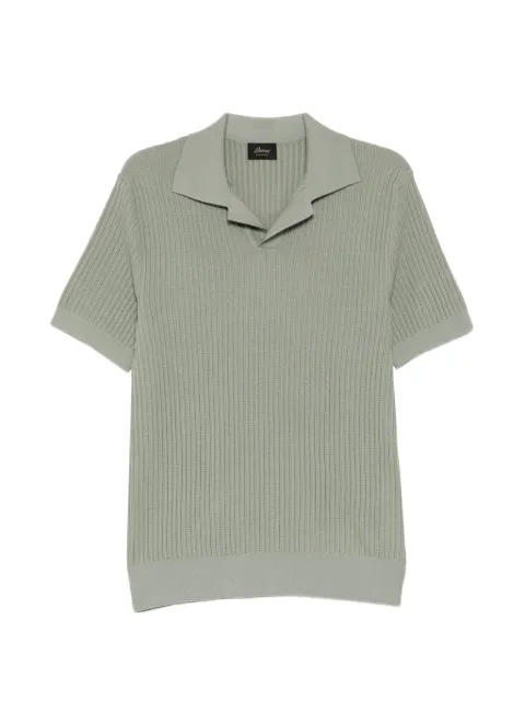 Brioni ribbed-knit polo shirt Green UMKC0LPDK091600