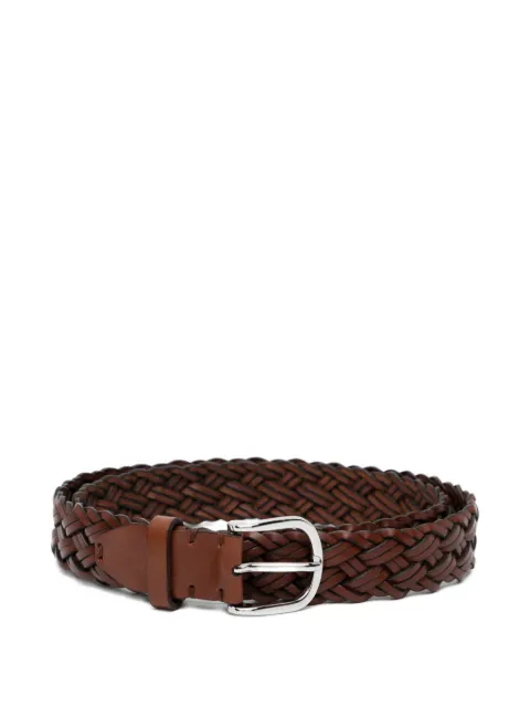Brioni woven leather belt Brown OBLR0LOD7416300