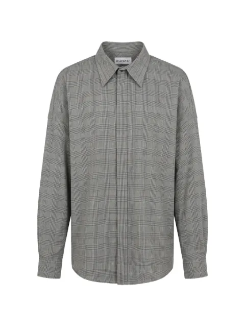 Situationist tartan-check wool shirt Grey SITU017