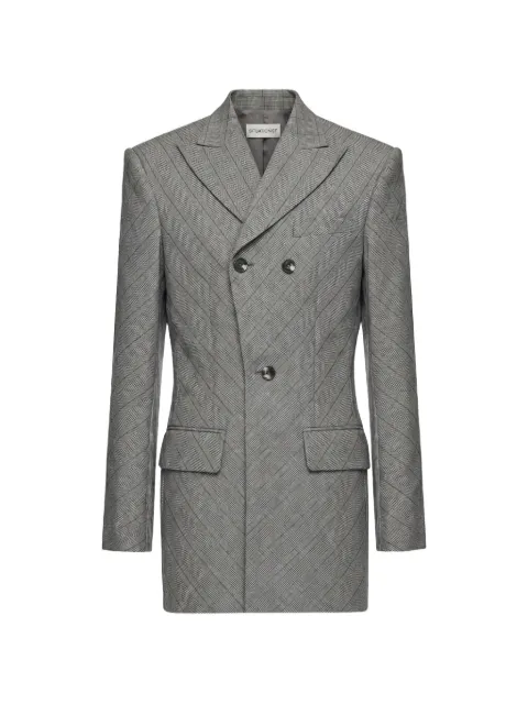 Situationist check double-breasted blazer Grey SITU014