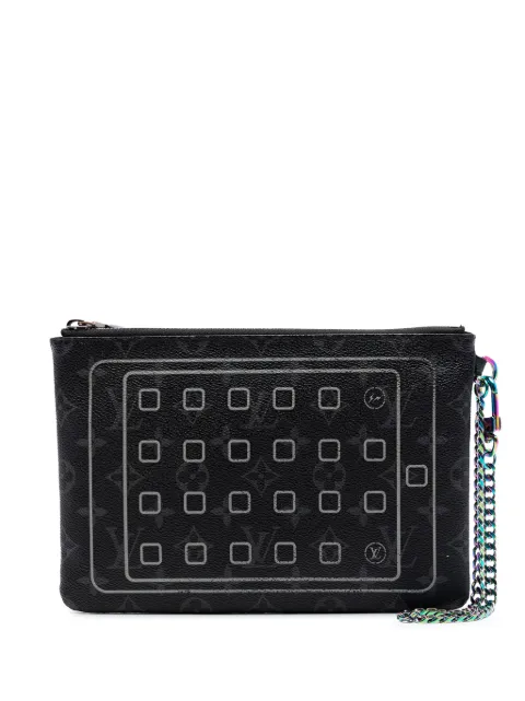 Louis Vuitton Pre-Owned 2017 Monogram Eclipse Flash Fragment iPad Case clutch bag Black 9ACDLO9BHMZPK61I