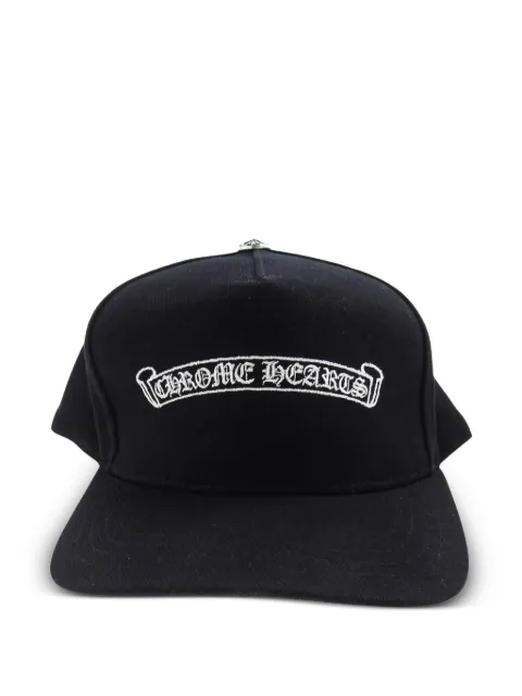 Chrome Hearts embroidered Scroll baseball hat Black CHRM1268