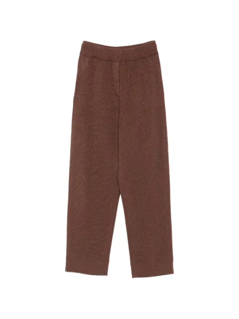 Brunello Cucinelli ribbed-knit straight-leg trousers Brown M1E224779PCHI89