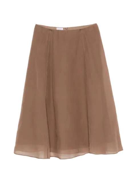 Brunello Cucinelli sheer panelled skirt Brown MP940G3877C832