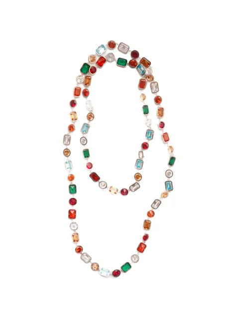 Izabel Display Mega cubic-zirconia-embellished long necklace Silver CCMNMS140