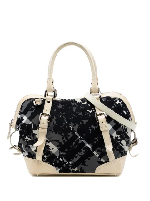 Burberry Pre-Owned 2000-2010 Floral Beat Check Nylon and Patent Foley satchel Grey ZL2ETCZE2QILP8AG