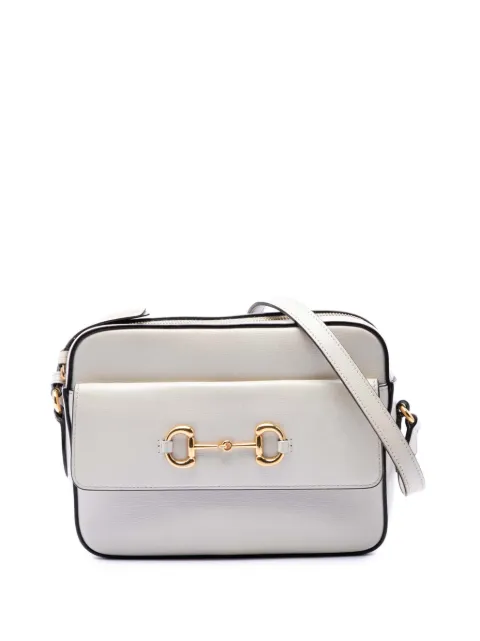 Gucci Pre-Owned 2016-2026 Small Leather Horsebit 1955 Camera Bag crossbody bag White 4I80LC5SW8Q3G5PM