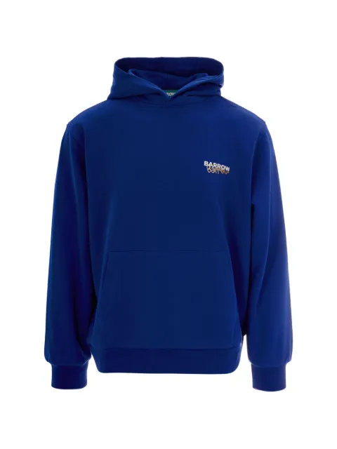 BARROW logo-print teddy-bear hoodie Blue S6BWUAHS075066