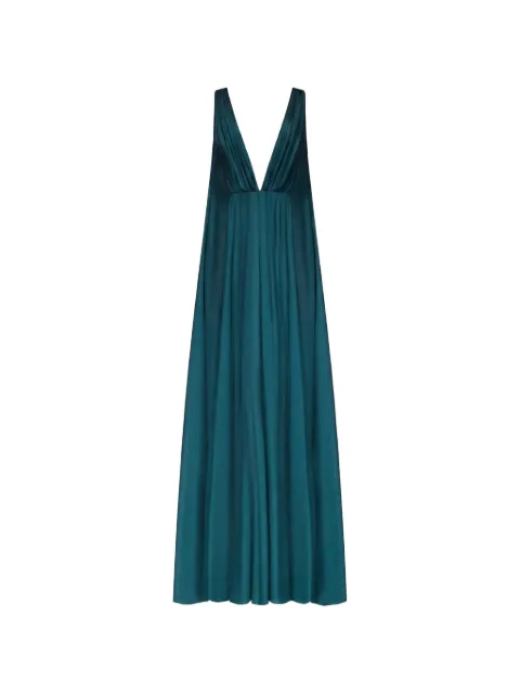 TEMILY Angelina V-neck pleated gown Green SSTDAG06