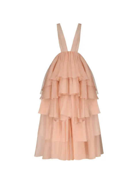 TEMILY tiered ruffled maxi gown Pink SSTDAPG07BLSH