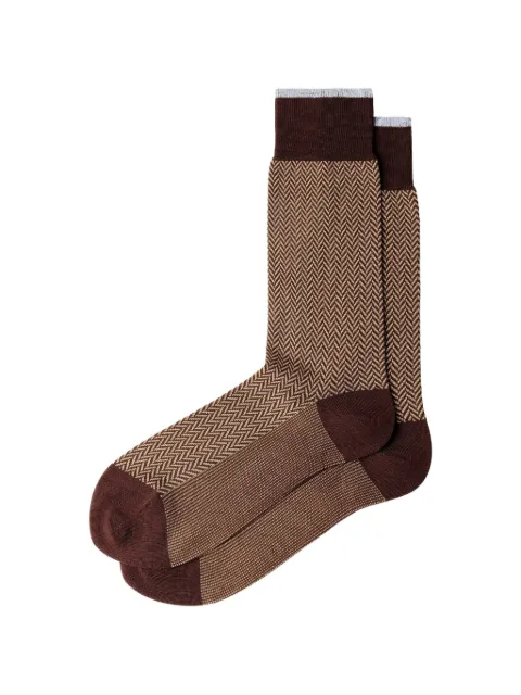 Hackett London herringbone socks Brown HMU300086