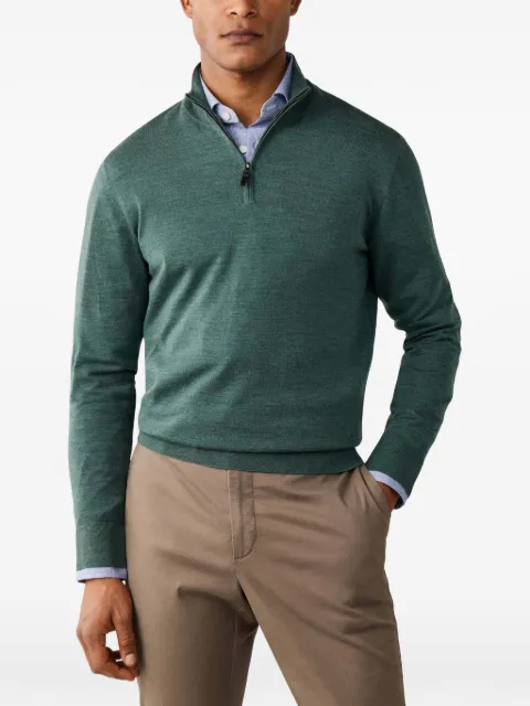 Hackett London quarter-zip merino sweater Green HM7000205
