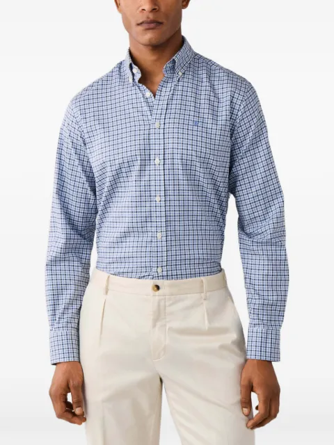 Hackett London gingham Brompton-collar shirt Blue HM3010752