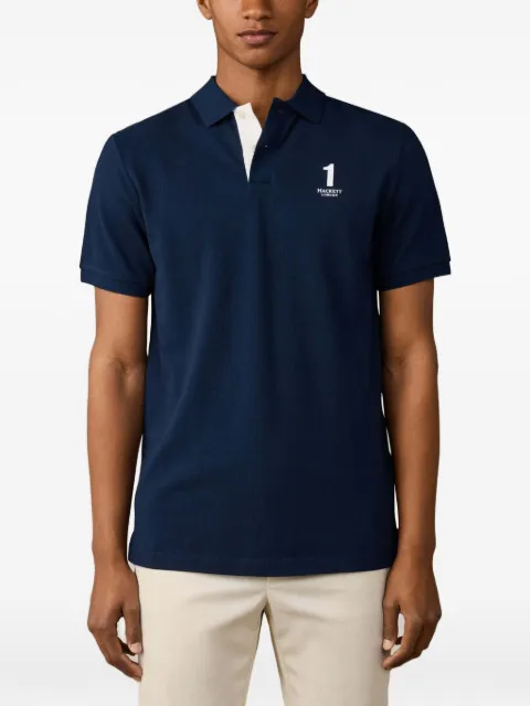 Hackett London logo-print polo shirt Blue HM5600205