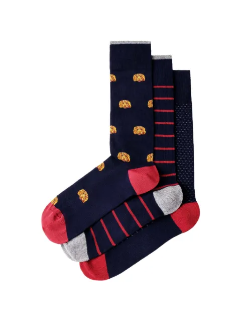 Hackett London Harry Harry all-over-print socks (set of three) Blue HMU300080