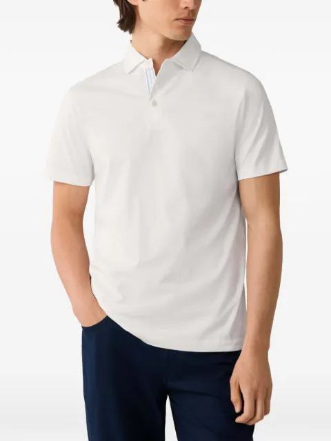 Hackett London woven-trim jersey polo shirt White HM5600197