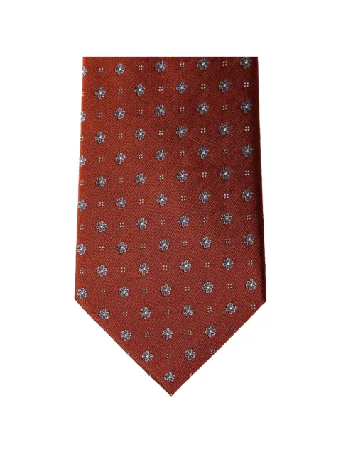 Hackett London floral-jacquard tie Orange HM0500131