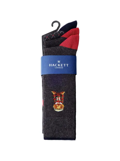 Hackett London Harry placement socks (pack of three) Grey HMU300081