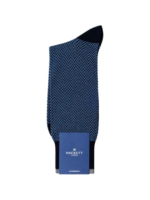 Hackett London herringbone-pattern socks Blue HMU300086