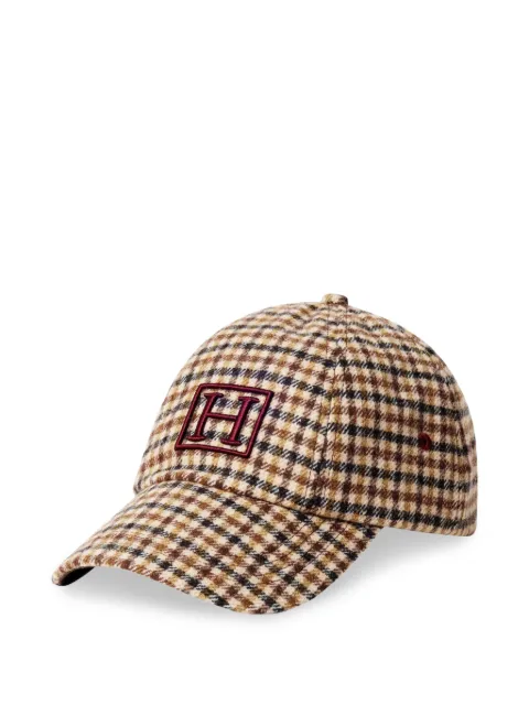 Hackett London check-pattern logo-embroidered cap Neutrals HM0400140