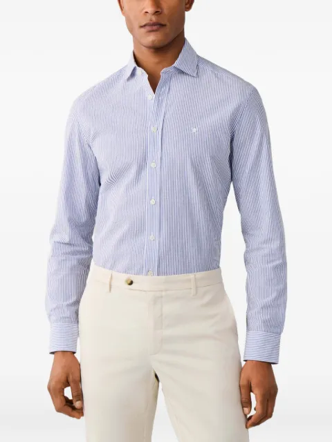 Hackett London seersucker Bengal-stripe shirt Blue HM3010756