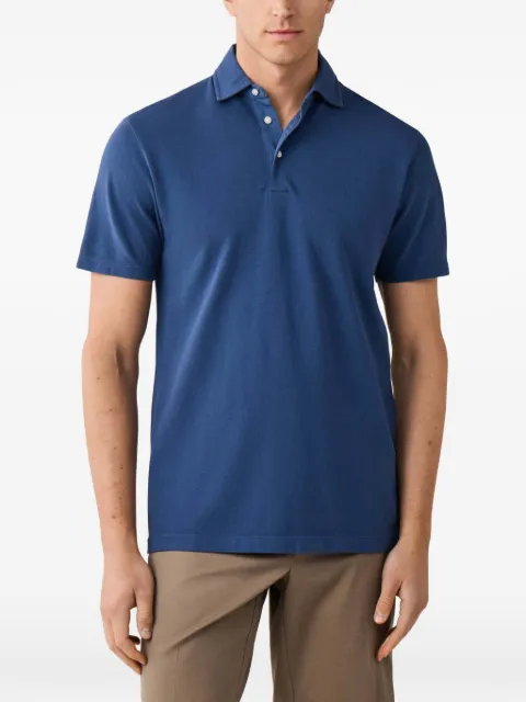Hackett London garment-dyed piqué polo shirt Blue HM5600201
