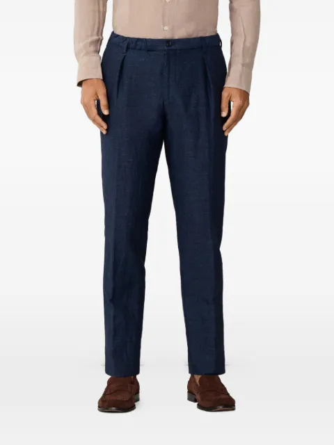 Hackett London pleated melange trousers Blue HM4700048