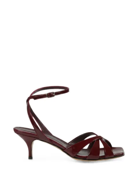 GUGLIELMO ROTTA patent-leather crossover-strap sandals Red AVALISBURGUNDY
