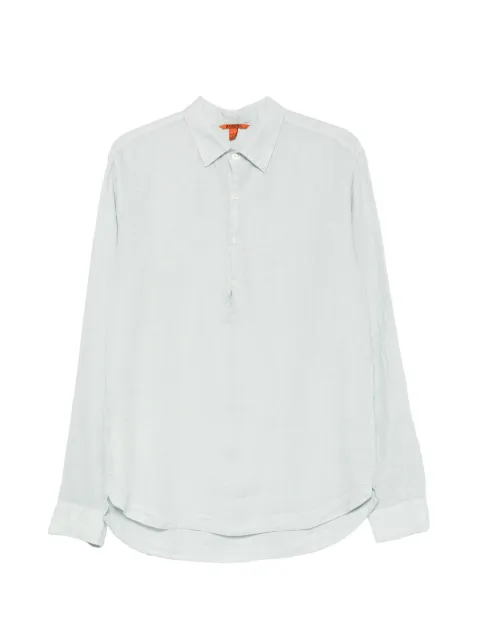 Barena PavanS Telino linen half-placket shirt Blue CAU54563007