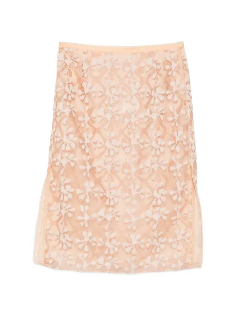 HUI MILANO Margherita floral-appliqué midi skirt Pink HW21GD3555MARGHERITA