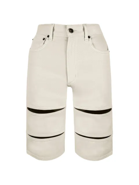 Contessa Mills Arcana cut-out denim shorts Neutrals CM00023TOFU
