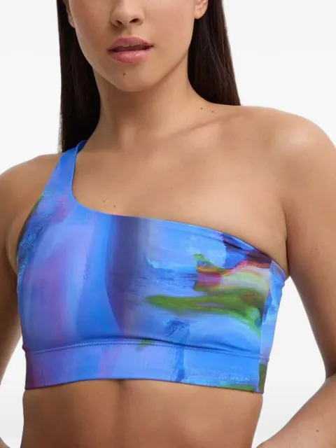 Casall abstract-print one-shoulder bikini top Blue 24127