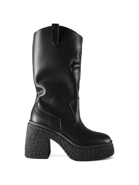 Altercore Monroe western-style platform boots Black MONROEVEGAN