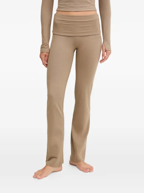 Casall logo-embroidered flared track pants Brown 25245