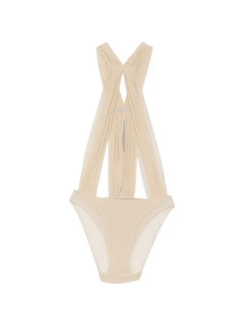 Rick Owens Miami draped bodysuit Neutrals RO01F6150TUS