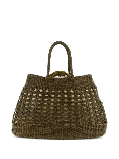 DRAGON DIFFUSION Santa Cano woven-leather tote bag Green 8881