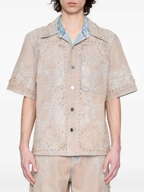 AMIRI crystal-embellished shirt Neutrals AMDNIR1043