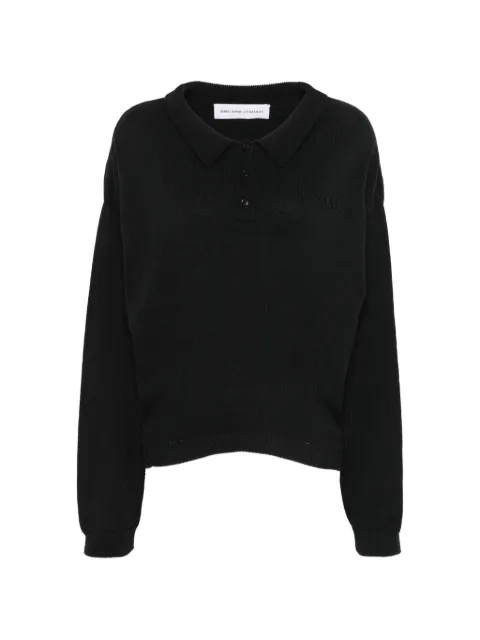 Marie Adam-Leenaerdt logo-embroidered polo-style sweater Black S6M40301000