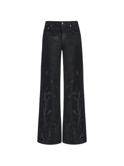 Contessa Mills Tarot floral-print jeans Blue CM0003001BLK