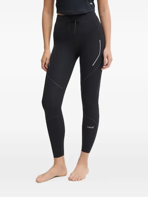 Casall laser-cut drawstring-fastening performance leggings Black 23158