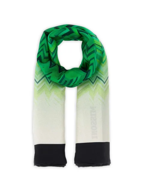 Missoni zigzag-print scarf Green FO41TWDA636